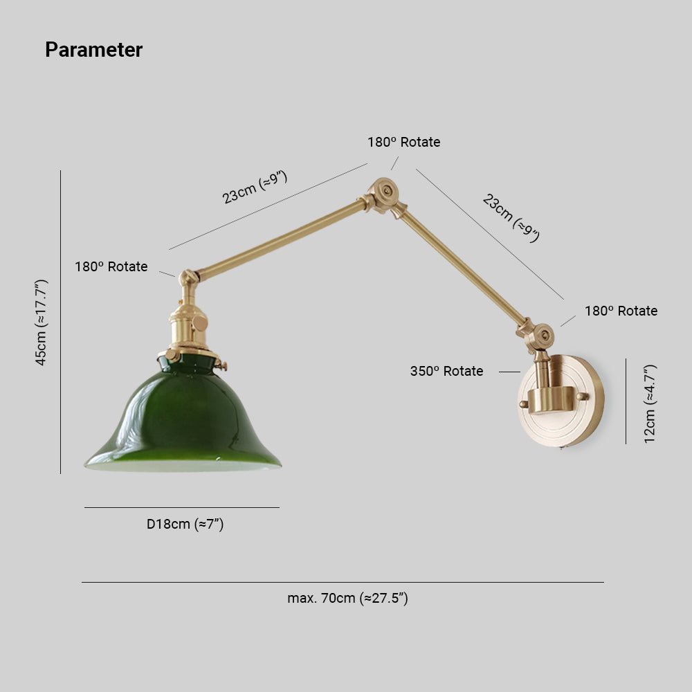 Brady Vintage Foldable Metal Wall Lamp
