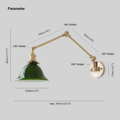 Brady Vintage Foldable Metal Wall Lamp