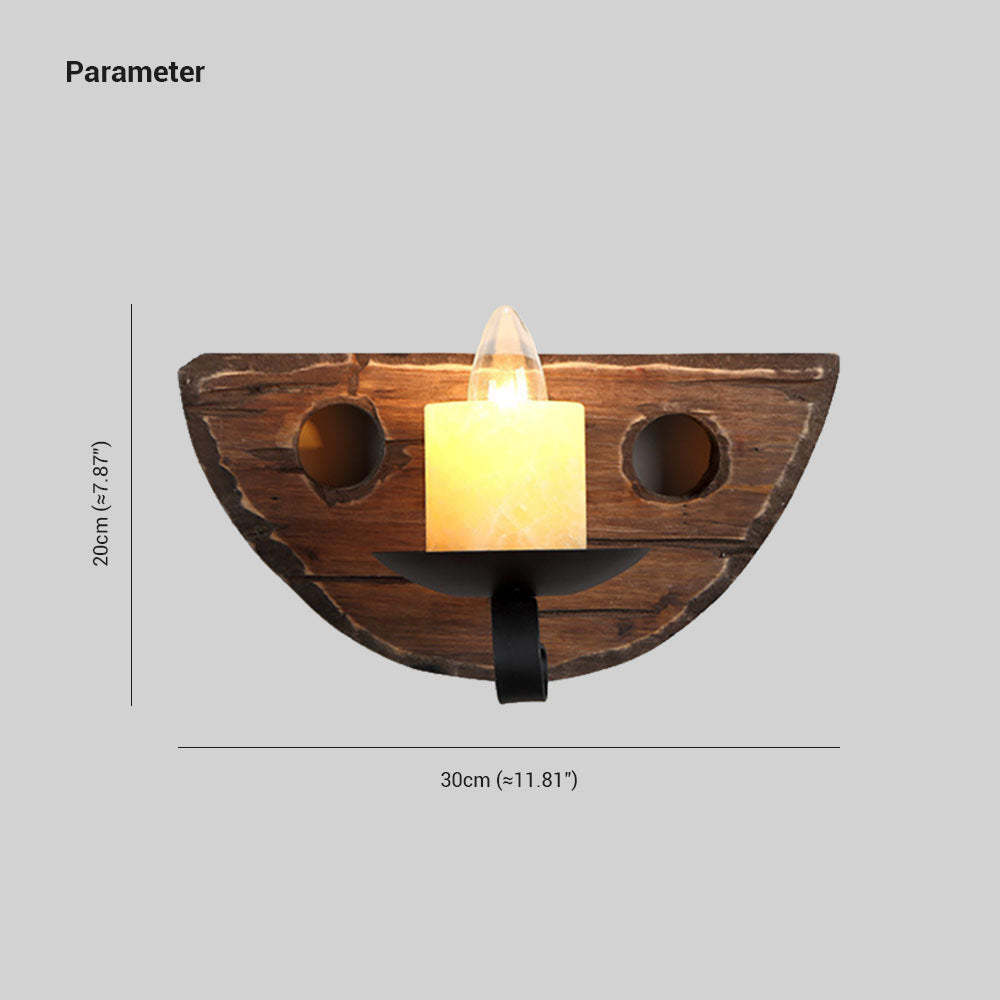 Austin Wood Candle Wall Lamp dimension, bedroom lighting