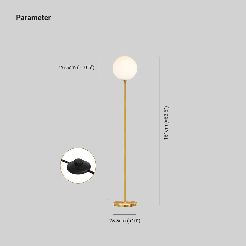 Valentina Simple Single Glass Bubble Floor Lamp
