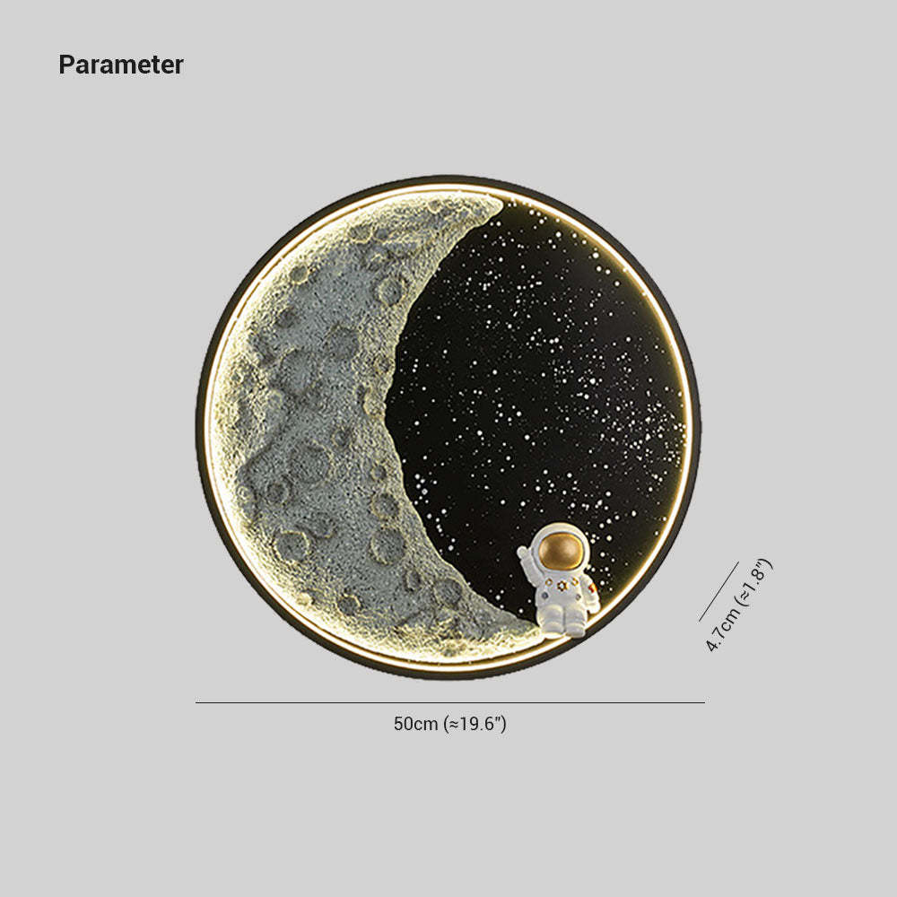 Elif Astronaut Moon Wall Lamp dimension
