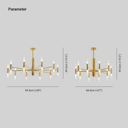 Marilyn Chandelier Dimensions - 99.5cm, 68.5cm wide