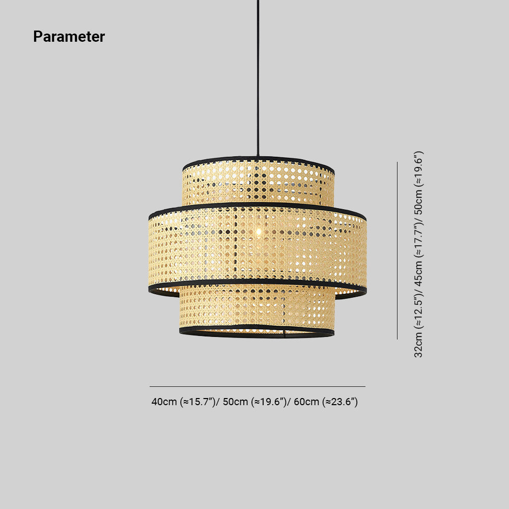 Ritta Japanese Rattan Pendant Light - Dimensions and Specifications