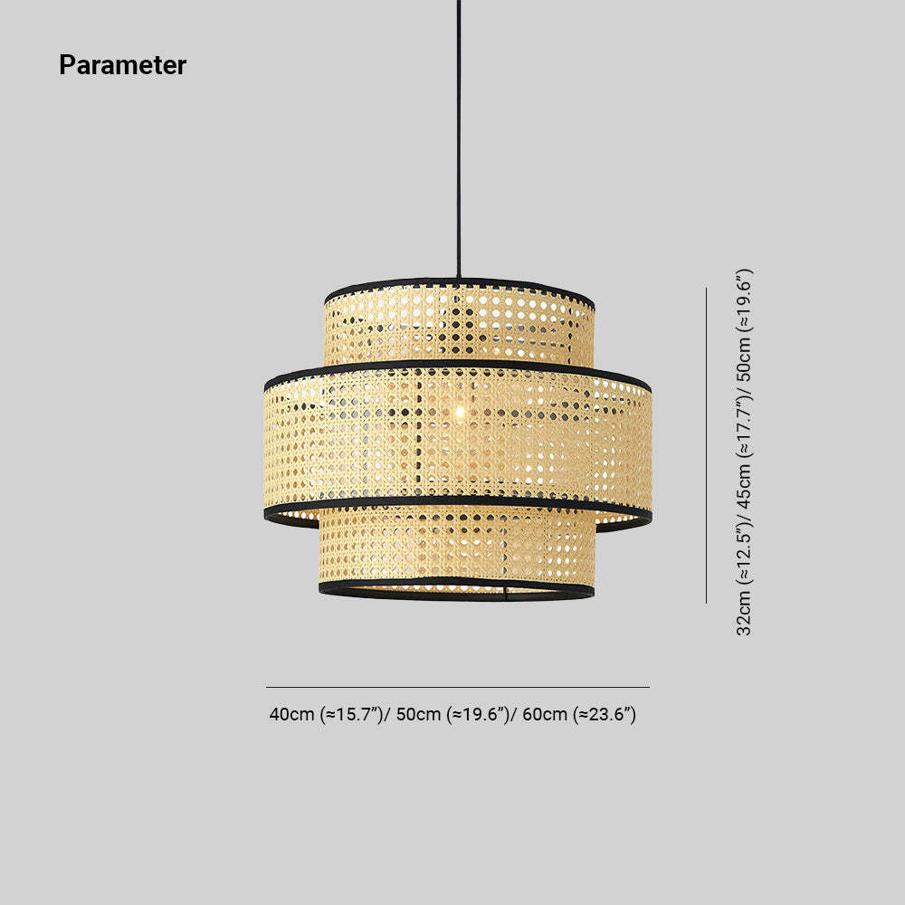 Ritta Japanese Rattan Pendant Light - Dimensions and Specifications