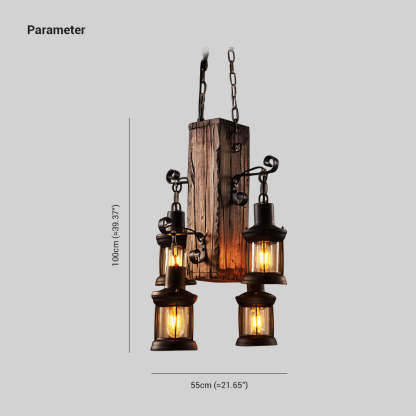 Austin pendant light dimensions. Rustic wood & metal lanterns.