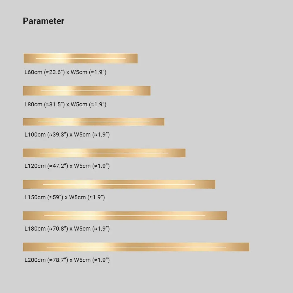 Edge Modern LED Wall Lamp - Dimensions, L60cm-L200cm