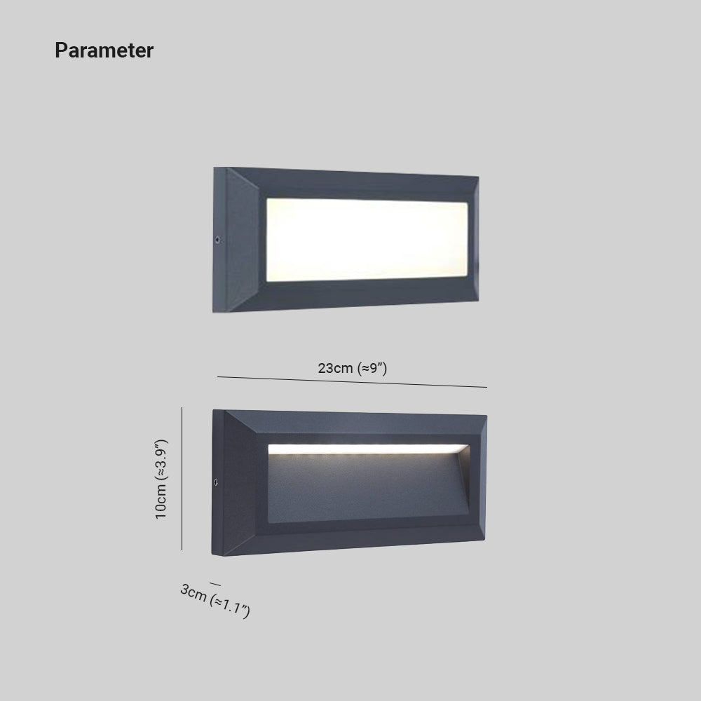 Orr outdoor step light dimensions: 23x10x3 cm