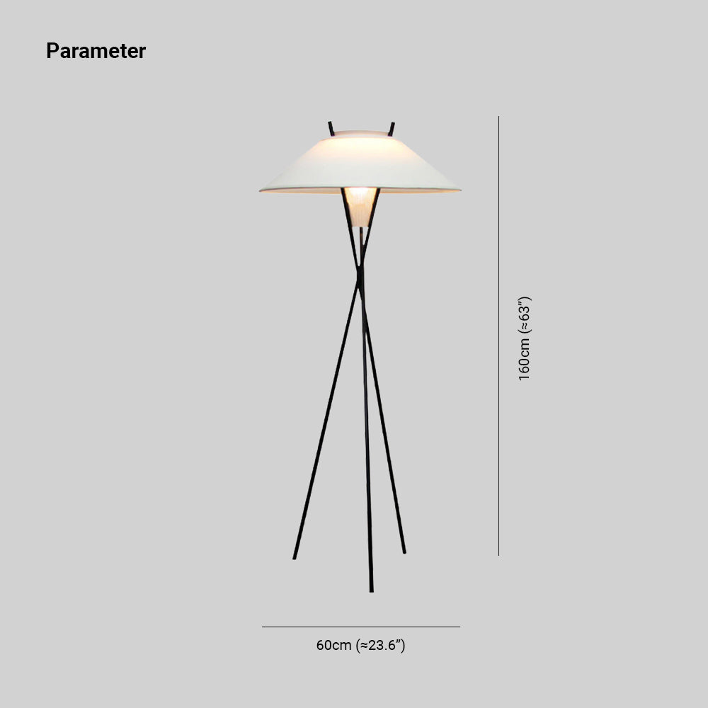 Carins Tripod Floor Lamp dimensions 160cm, 60cm, modern lighting