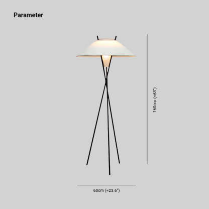 Carins Tripod Floor Lamp dimensions 160cm, 60cm, modern lighting