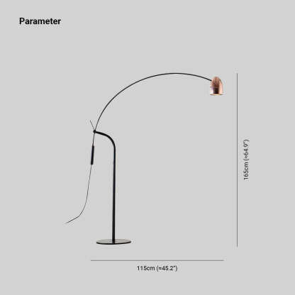 Cooley Arc Floor Lamp dimensions: 165cm height, 115cm base.