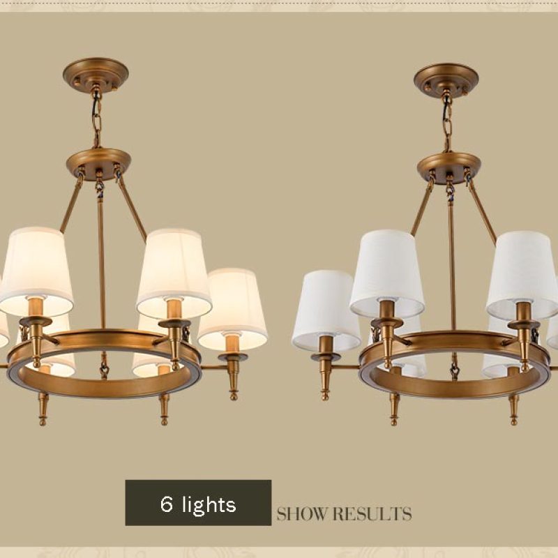 Copper Alessio Chandelier - 6 Light Vintage Ring Fixture