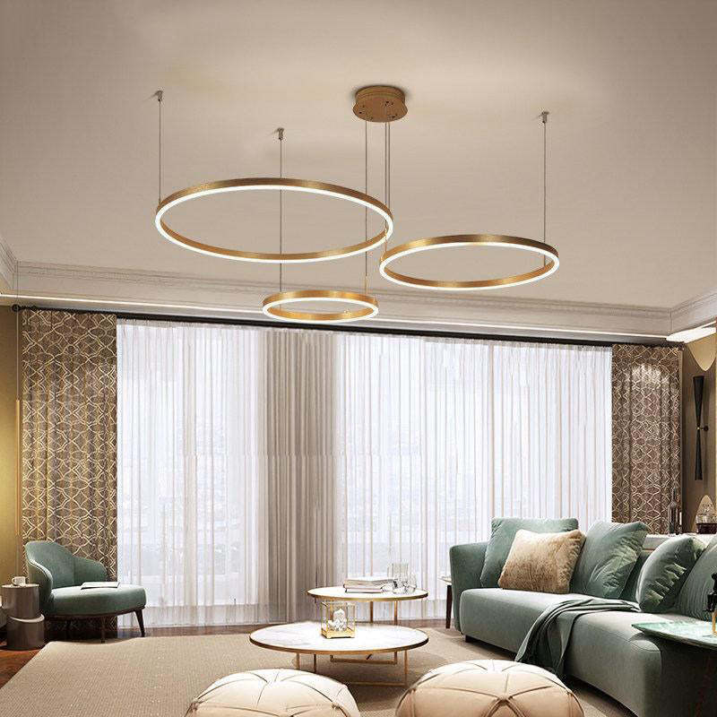 Arisha Modern Pendant Lights: Circular LED Lighting for Living Room Arisha Modern Pendant Light Tir-Circle Metal