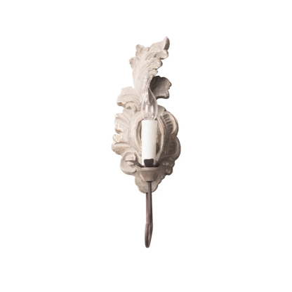 Alessio Vintage Metal Wood Old White Antique Gold Old Grey Wall Lamp Dining Room