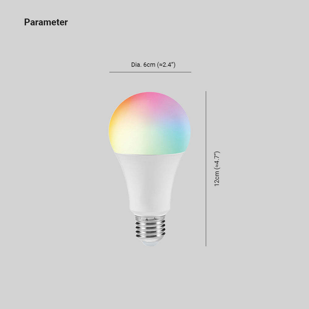 Lumos E26 smart bulb, 6cm diameter, 12cm height, color changing light