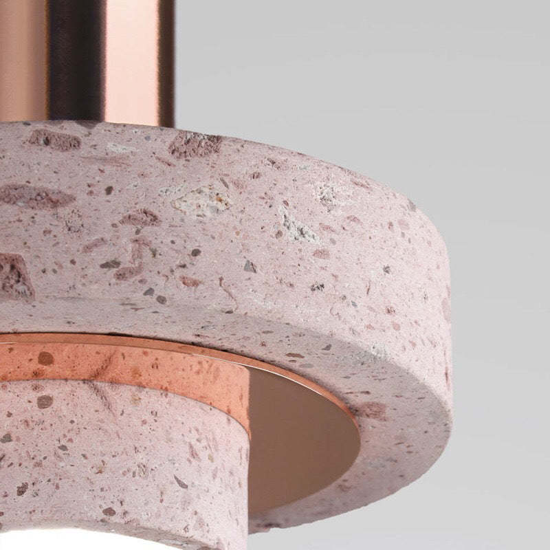 Zaid pendant light terrazzo detail, copper accents