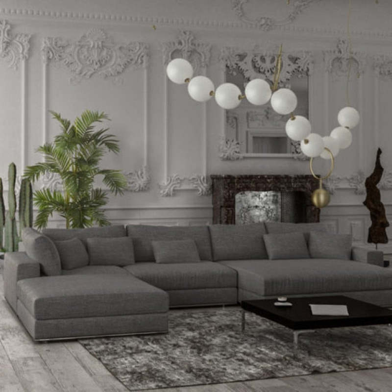 Valentina Ball Pendant Lamp in modern living room setting