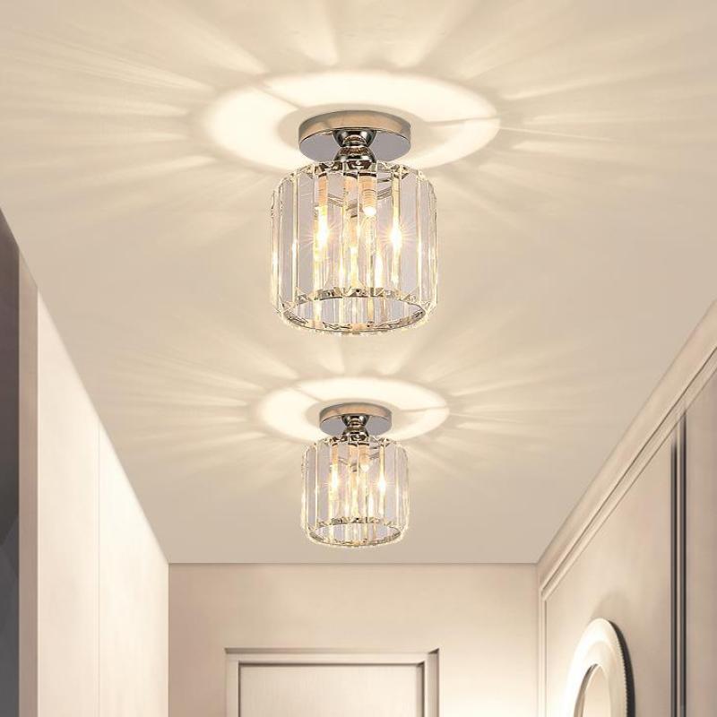 Herbert Modern Metal/Crystal Flush Mount Ceiling Light, 3 Colors