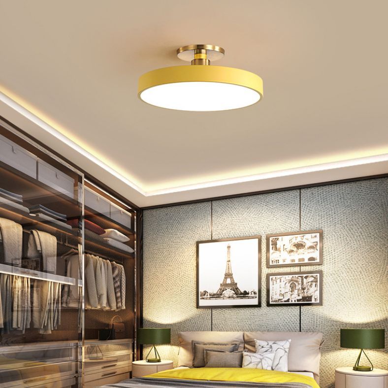 Yellow Morandi ceiling light in a modern bedroom setting