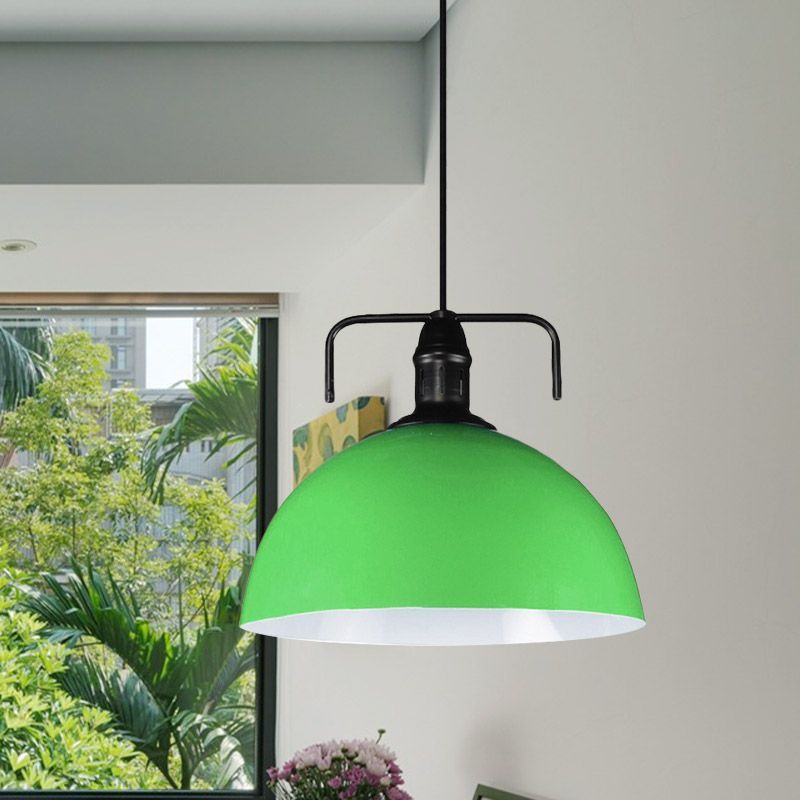 Green Morandi Pendant Light - Metal Dome