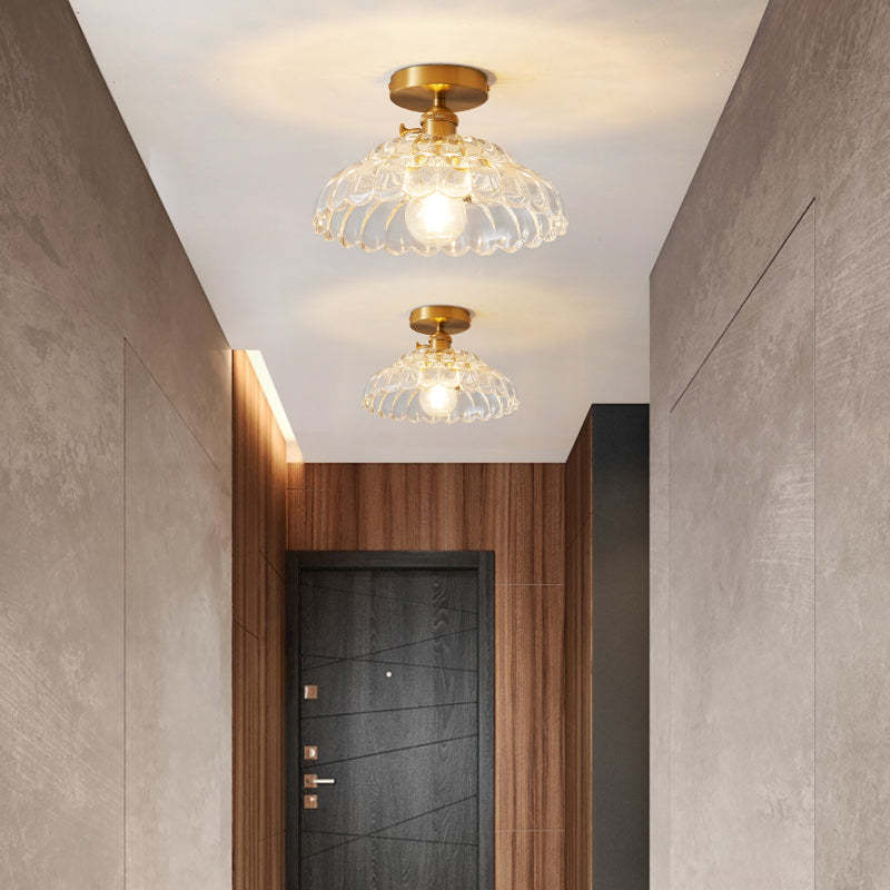 Hallway with Quinn Flush Mount Ceiling Lights