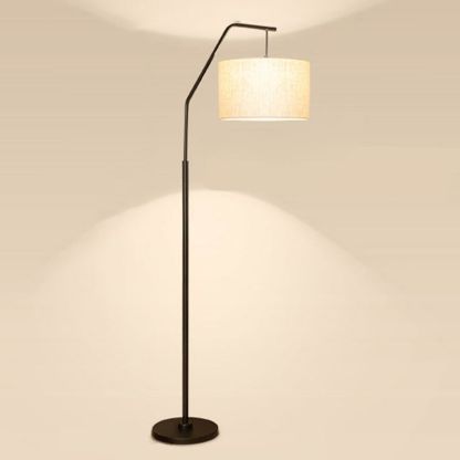 Eryn cylinder floor lamp with fabric shade. Modern Lighting.