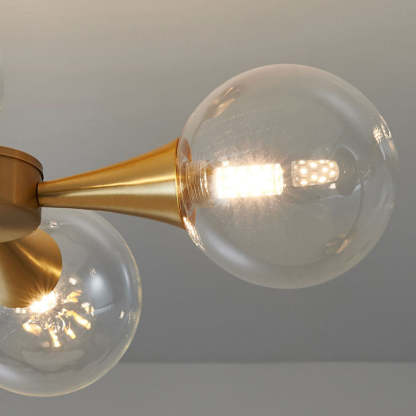 Valentina Pendant Light: clear glass and brass fixture