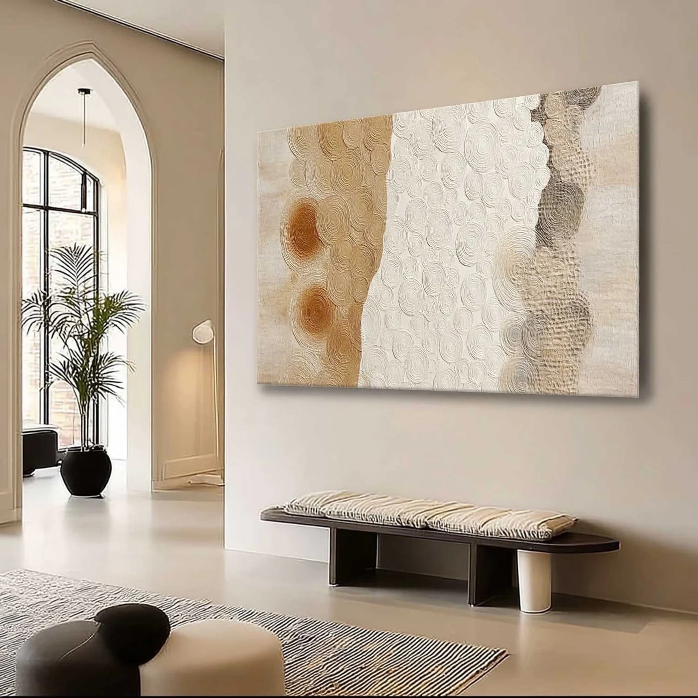 Plaster Minimalism Canvas Wall Art Framed Oil Painting | Las Sola