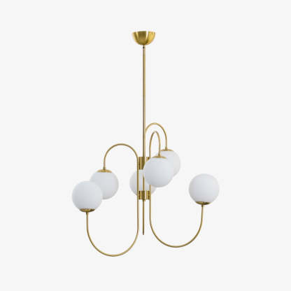 Alessio Vintage Metal Glass Gold Black Pendant Light Bedroom Living Room