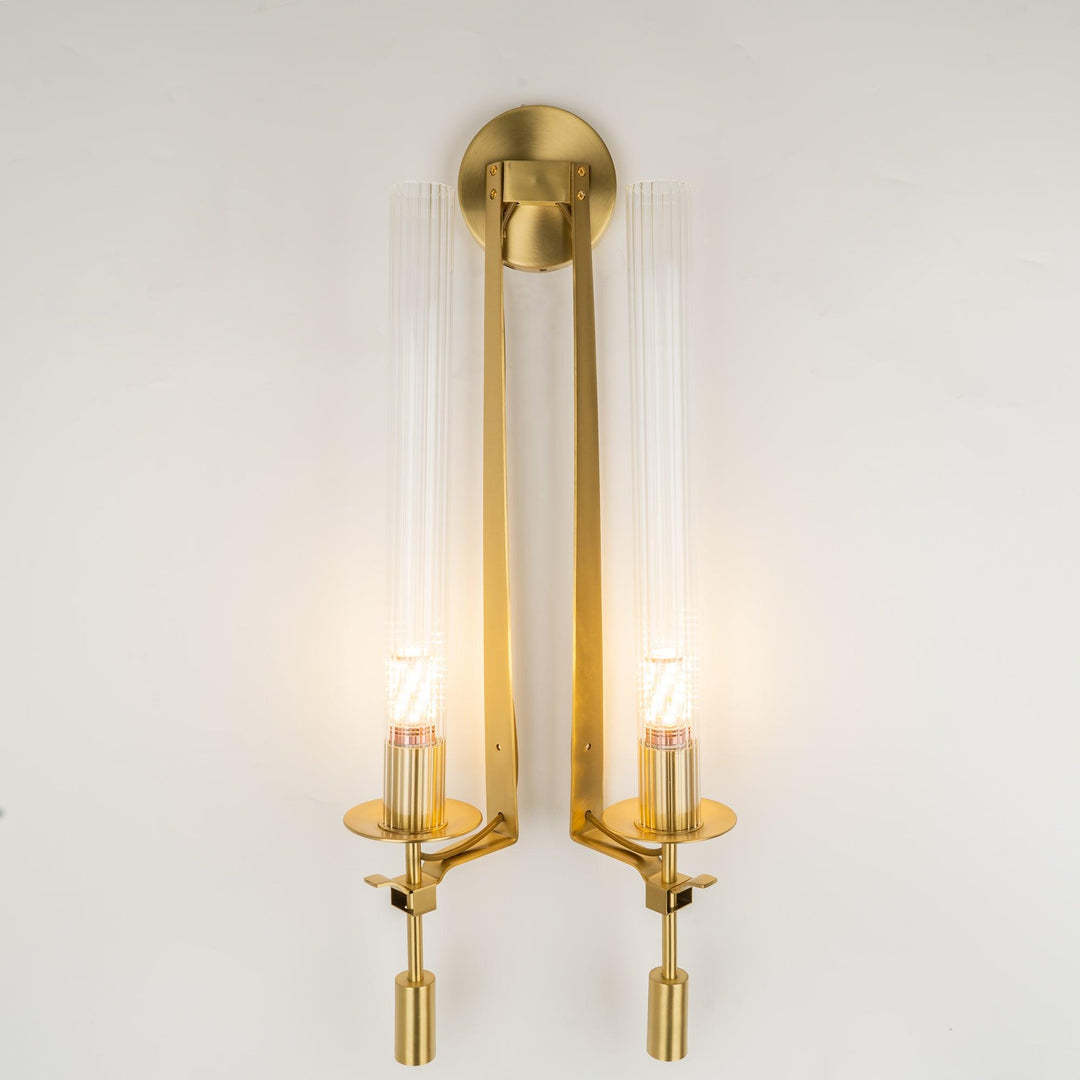 Alessio Minimalism Brass Metal Glass Wall Lamp Bedroom Living Room