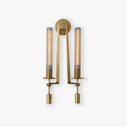 Alessio Minimalism Brass Metal Glass Wall Lamp Bedroom Living Room