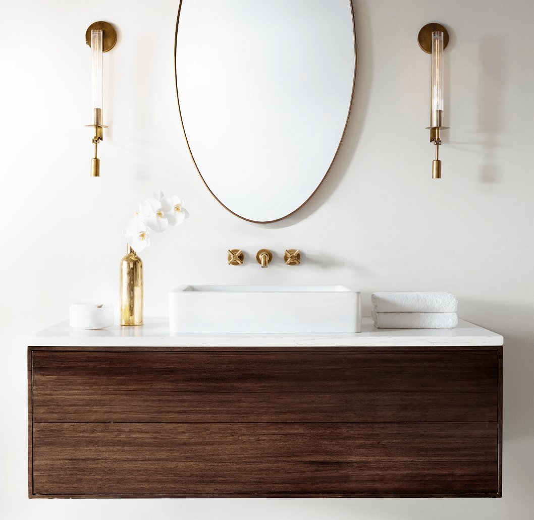 Alessio Minimalism Brass Metal Glass Wall Lamp Bedroom Living Room