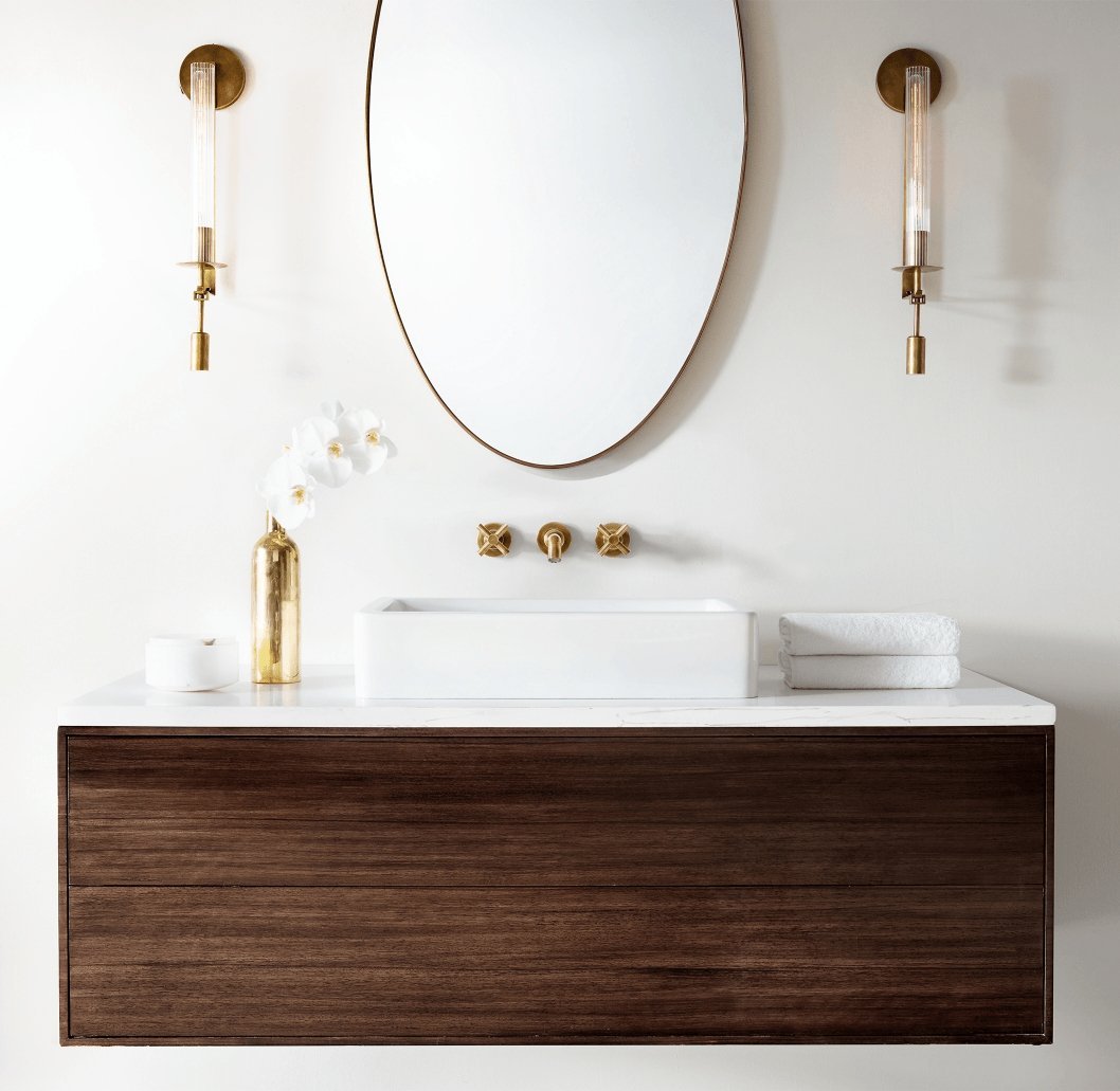 Alessio Minimalism Brass Metal Glass Wall Lamp Bedroom Living Room
