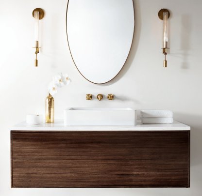 Alessio Minimalism Brass Metal Glass Wall Lamp Bedroom Living Room