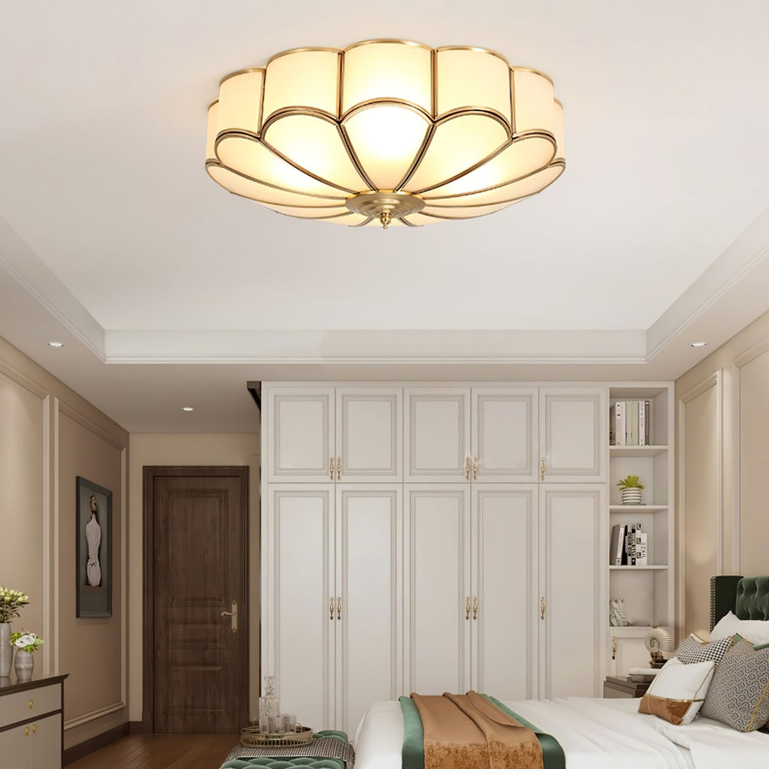 Alessio Modern Metal Glass Ceiling Lamp Bedroom Living Room