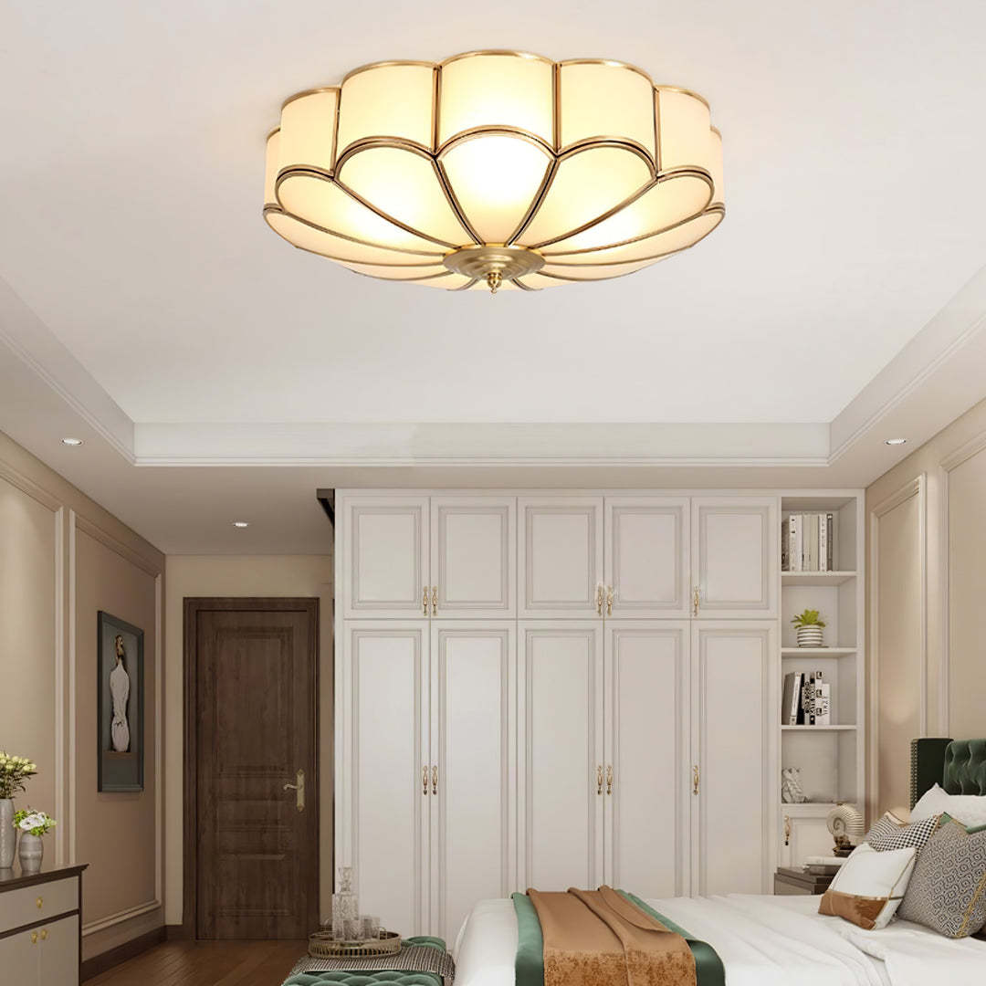 Alessio Modern Metal Glass Ceiling Lamp Bedroom Living Room