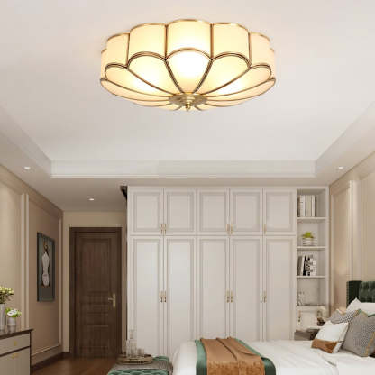 Alessio Modern Metal Glass Ceiling Lamp Bedroom Living Room