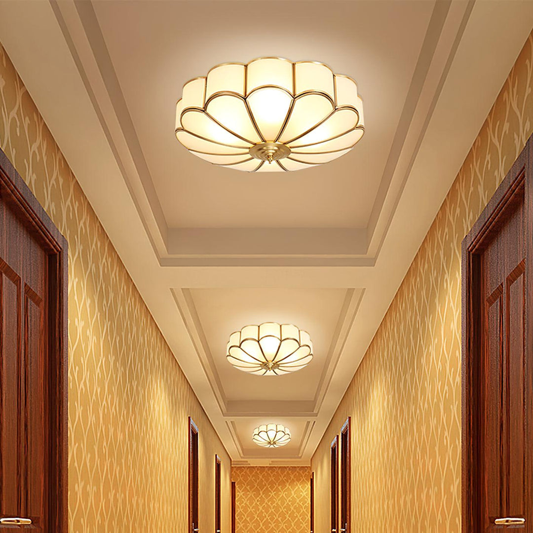 Alessio Modern Metal Glass Ceiling Lamp Bedroom Living Room