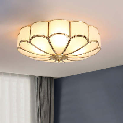 Alessio Modern Metal Glass Ceiling Lamp Bedroom Living Room