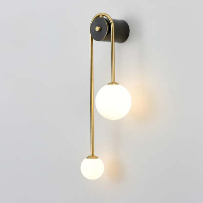 Edge Minimalism Metal Gray Black Brass Glass Wall Lamp Bedroom Living Room