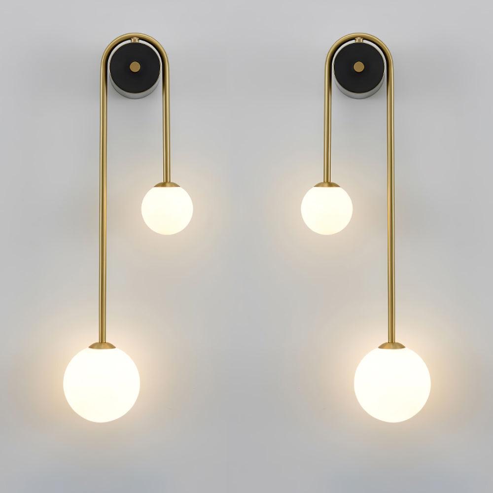 Edge Minimalism Metal Gray Black Brass Glass Wall Lamp Bedroom Living Room
