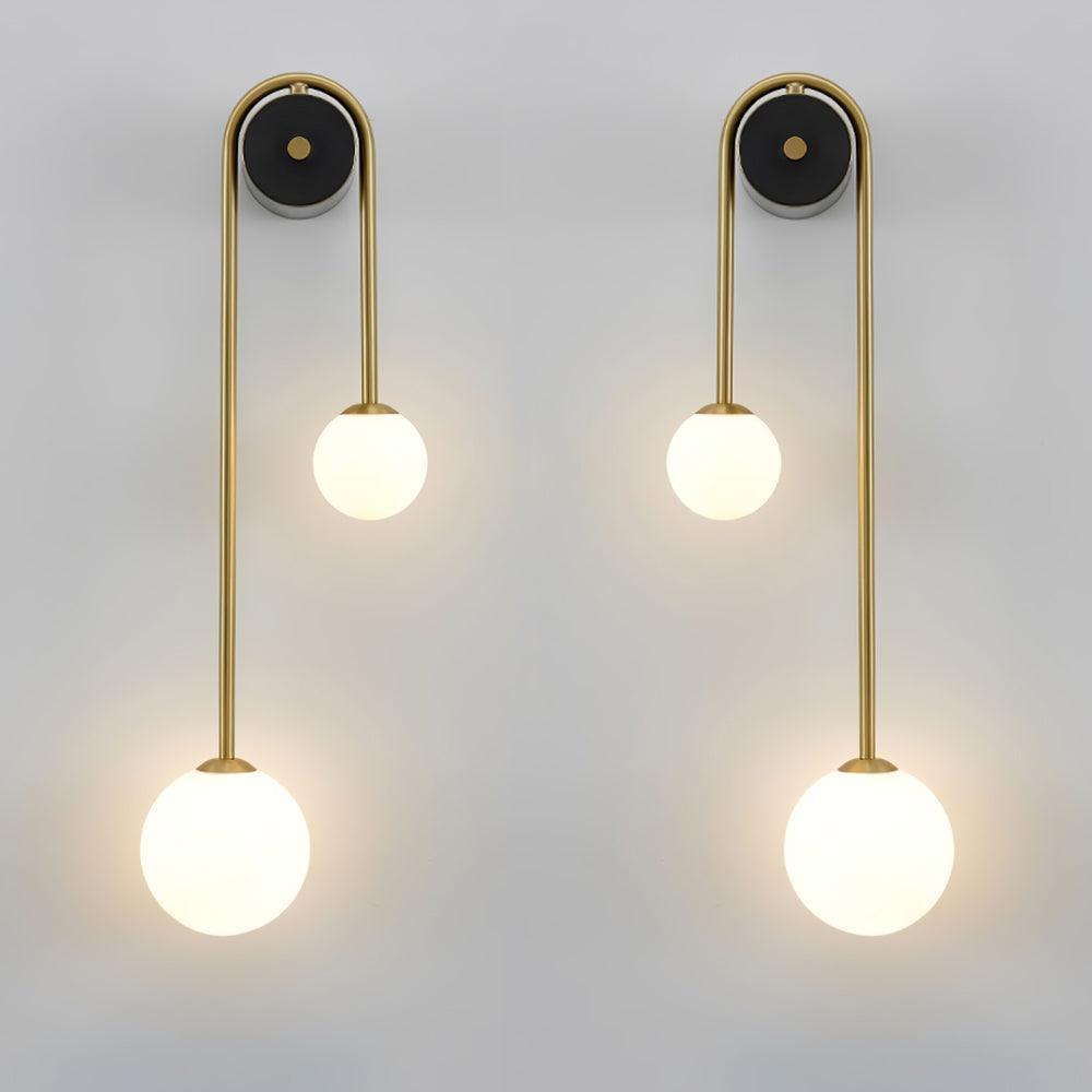 Edge Minimalism Metal Gray Black Brass Glass Wall Lamp Bedroom Living Room