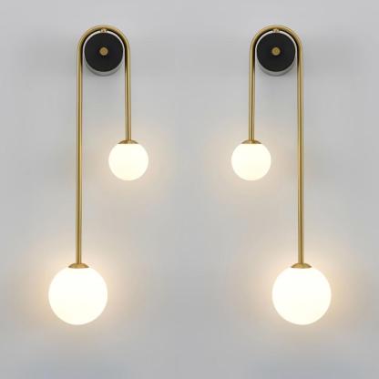 Edge Minimalism Metal Gray Black Brass Glass Wall Lamp Bedroom Living Room