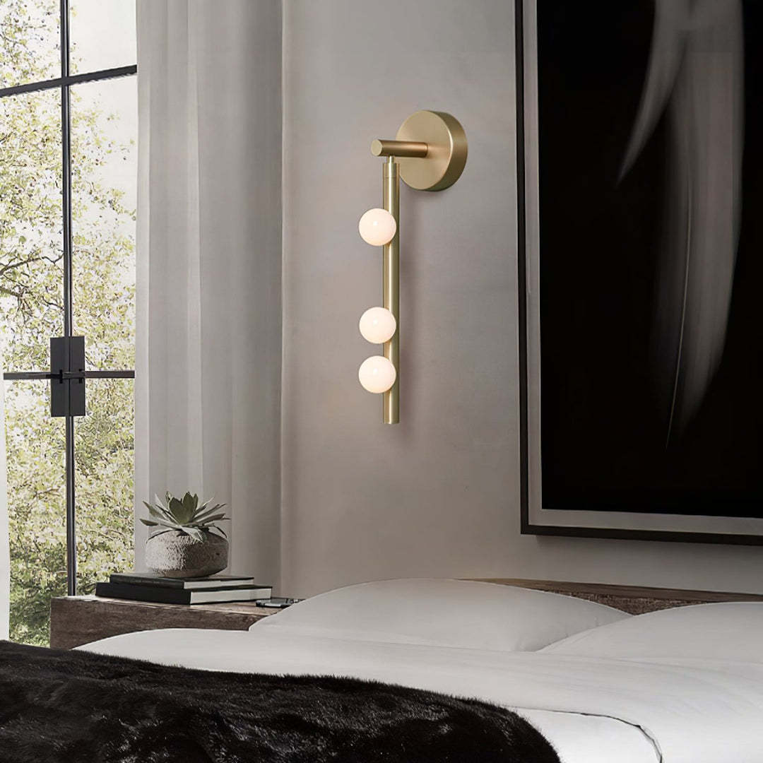 Edge Minimalism Metal Glass Wall Lamp Bedroom Living Room