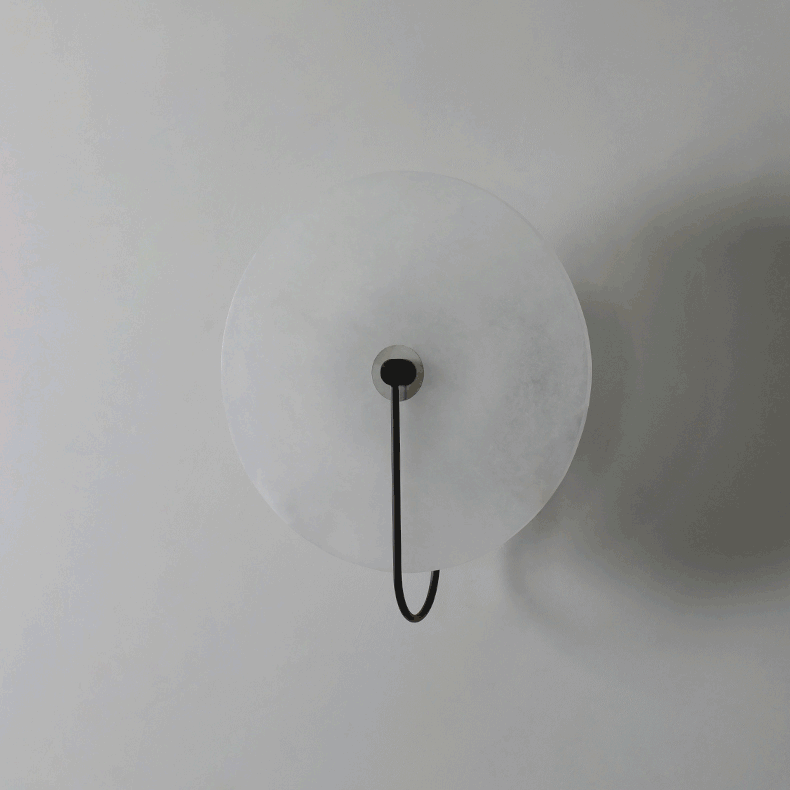 Jade Minimalism Gold Black Metal Alabaster Wall Lamp Bedroom Living Room