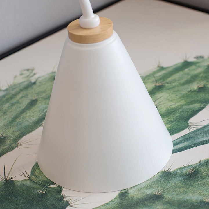 Ozawa Minimalism White Metal Wood Wall Lamp Dining Room Bedroom