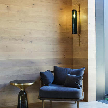 Hailie Minimalism Metal Gold Black Glass Wall Lamp Bedroom Living Room