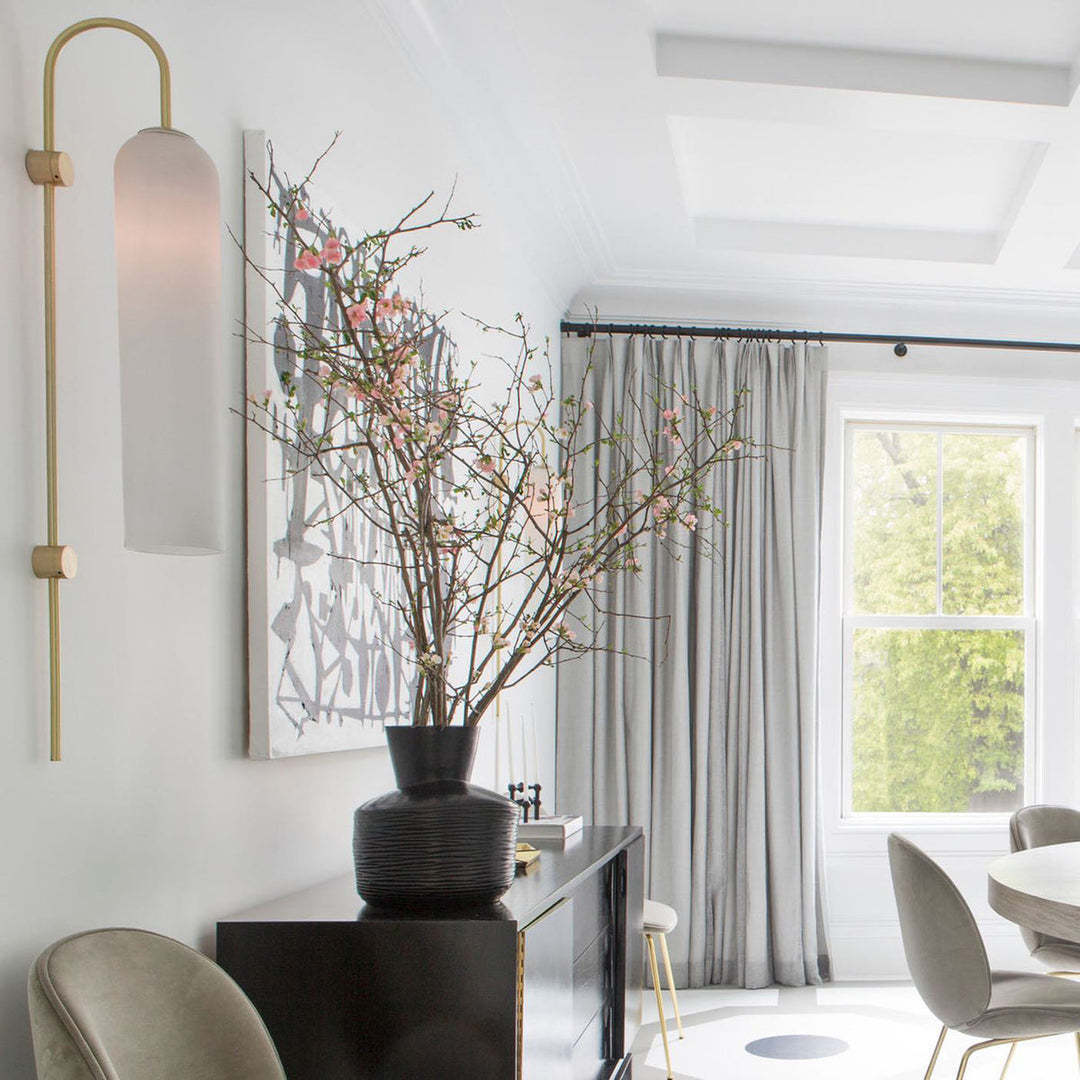 Hailie Minimalism Metal Gold Black Glass Wall Lamp Bedroom Living Room