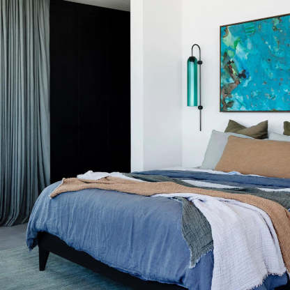 Hailie Minimalism Metal Gold Black Glass Wall Lamp Bedroom Living Room