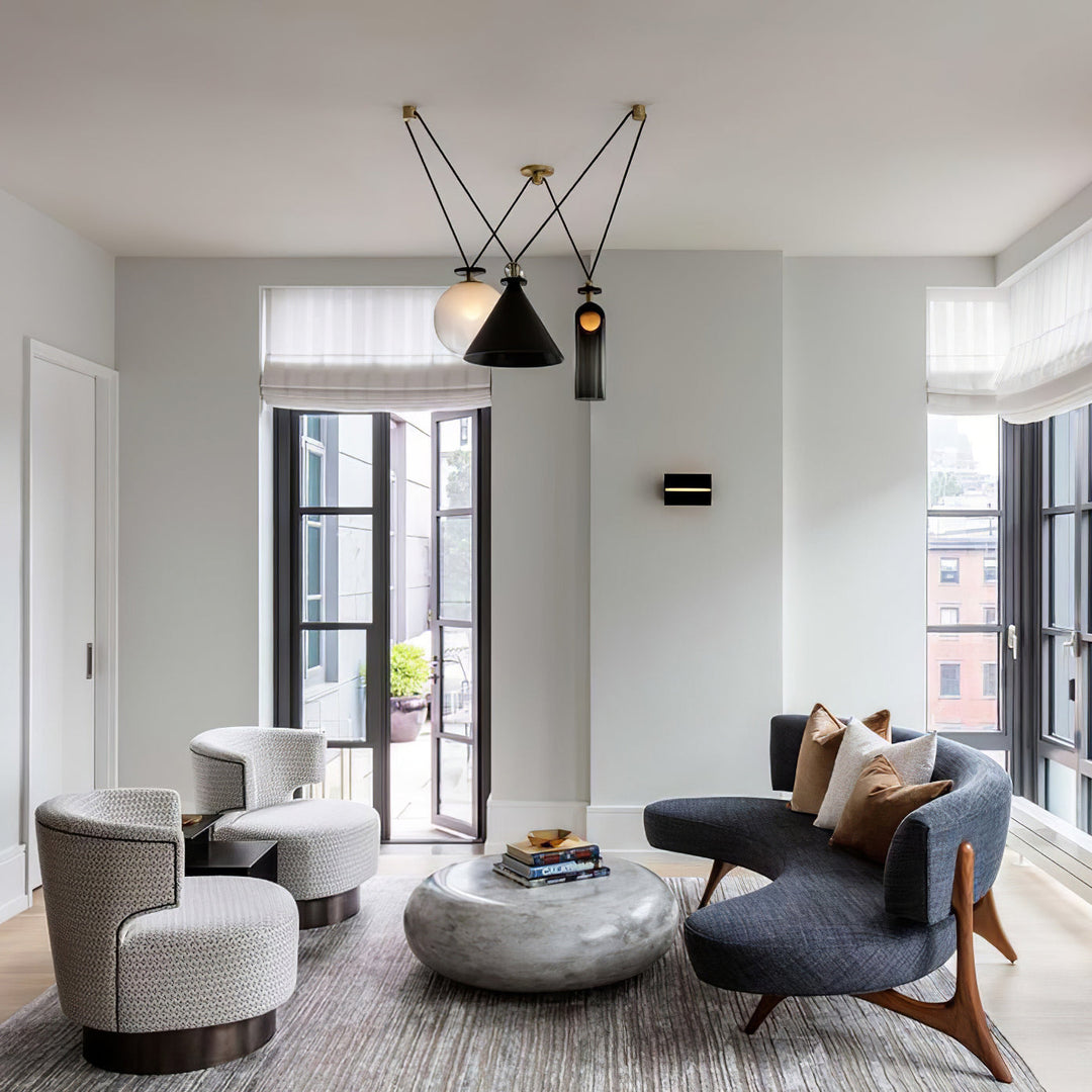 Alessio Unusual Metal Glass Pendant Light Bedroom Living Room