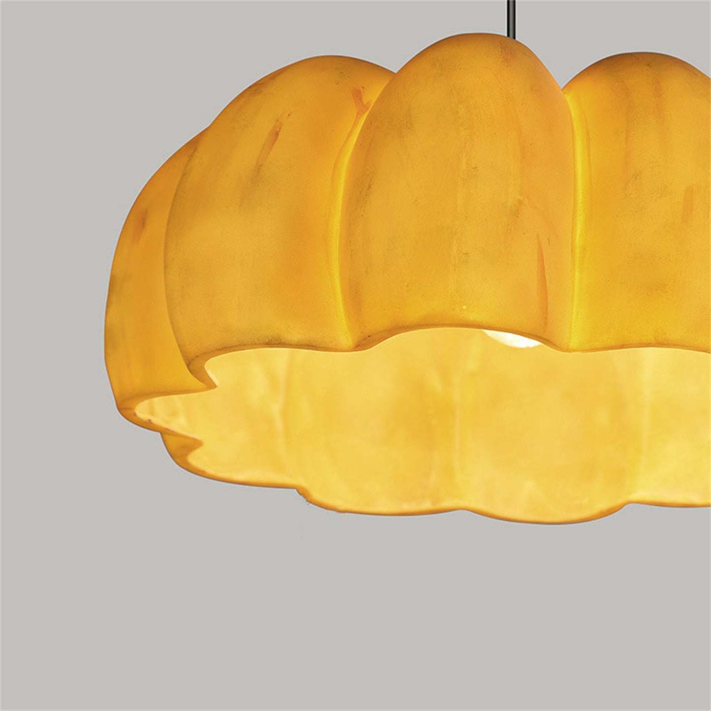 Yellow Nielsen Pumpkin Pendant Light - Modern Resin Fixture